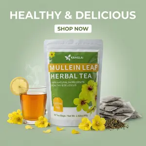 Mullein Natural Herbal Tea for Lung Cleanse &Respiratory Support Caffeine-Free Body CareSupplement 40 Pieces US Beverage detox passion flower loose leaf mullein herbal tea
