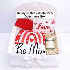 Personalized Valentine’s Day Gift Box with Custom T-Shirt Be Mine & Valentine Card and Candle, Romantic Ready to Gift Set for Her, Personalized Valentine Present, Cute Love Gift, Galentine’s Day Gift, Couples Valentine Gift, Ready to Gift Box