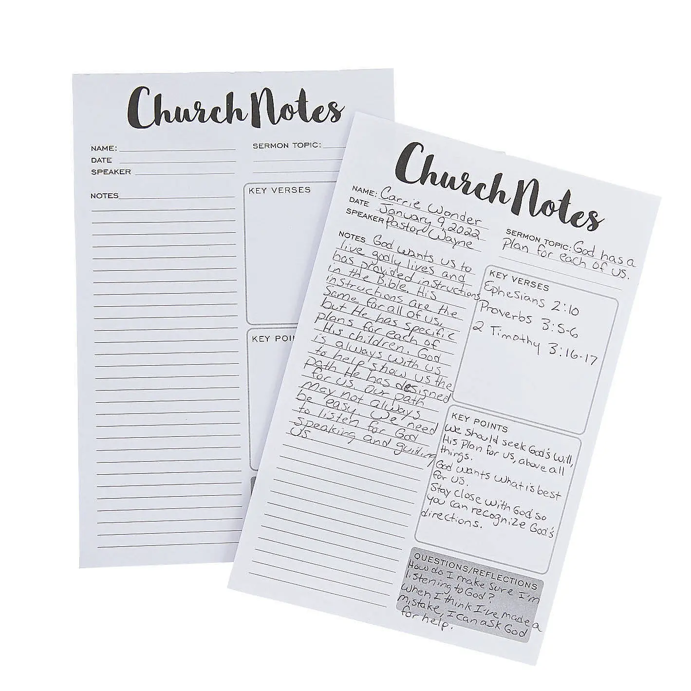 Church Notes Notepad - Sermon Notepad - Church Notes - Bible Journal ...