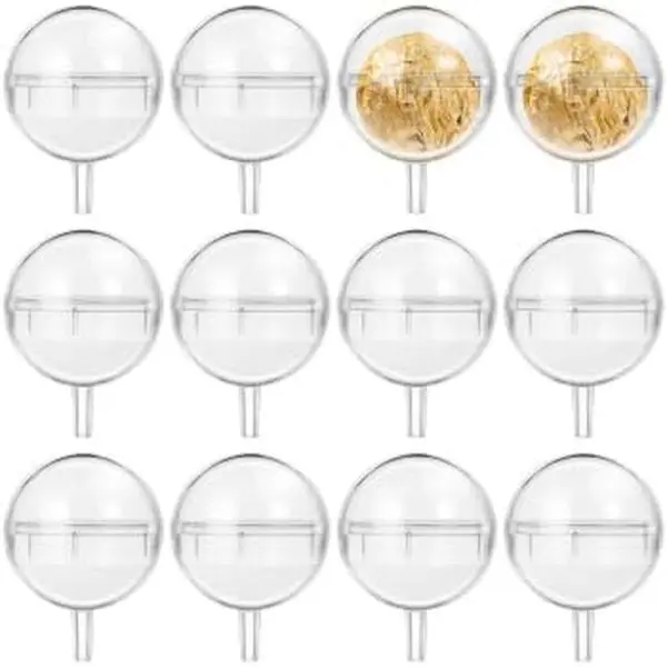 100-Pack Transparent Acrylic Chocolate Holder – Clear Candy Packaging Balls, DIY Bouquet Accessories & Gift Display Containers