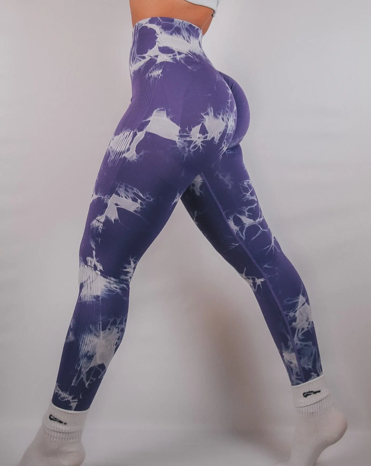 Marble Scrunch Leggings (Purple)