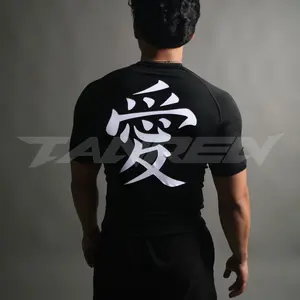 Love Kanji Compression Short Sleeve in Black
