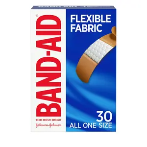 BANDAID FLEXIBLE FABRIC 30 Count (Pack of 6 )