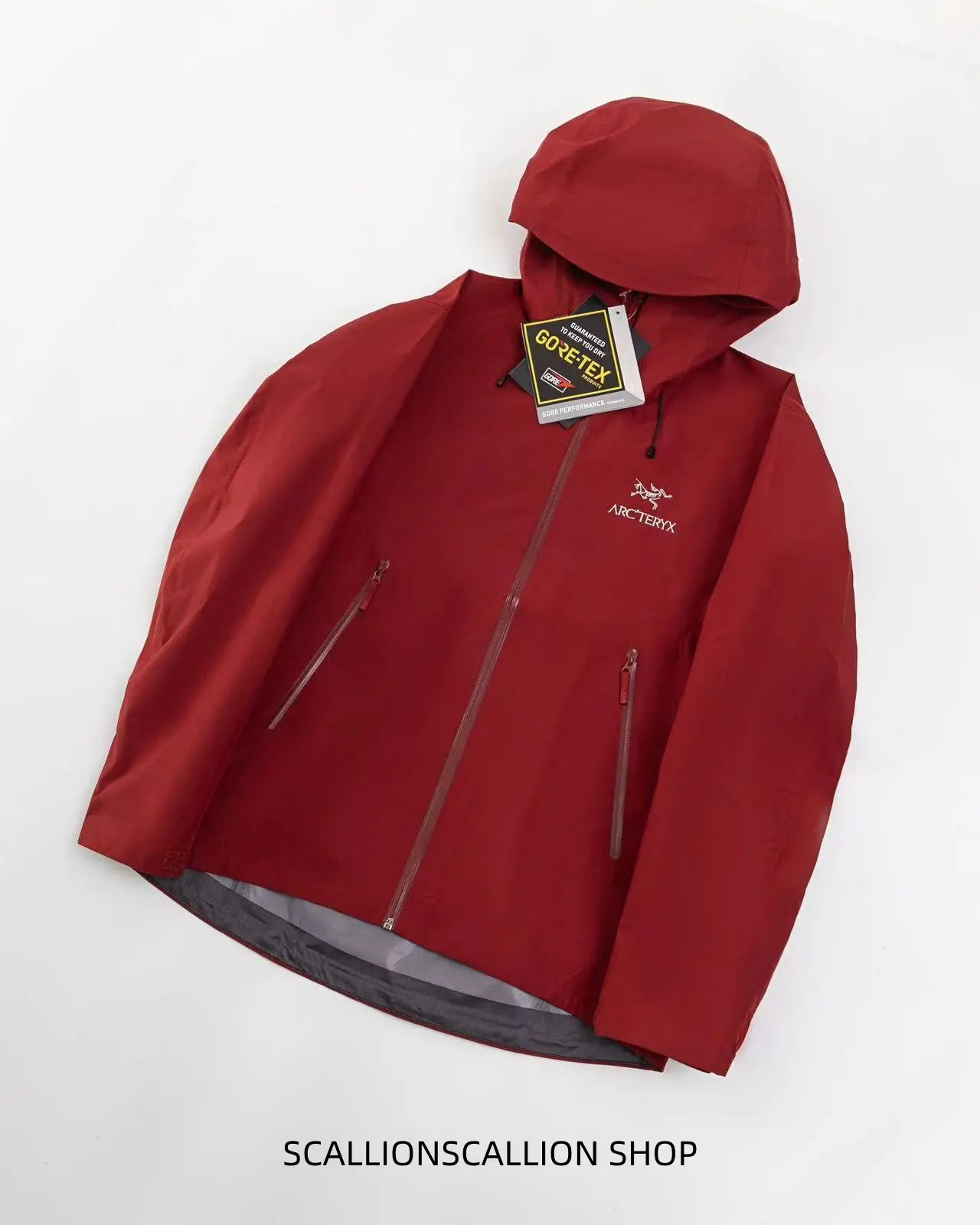 Deep Burgundy Classic Lightweight Outdoor Hooded Shell Jacket - Wear-Resistant, Windproof, Waterproof Fabric, Secure Zipper Pockets - For Mountain Sports, Everyday Outdoor Casual Use