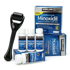 Kirkland Minoxidil Hair & Beard Growth Kit -AntiHairLossTreatment with Dropper &Derma Roller