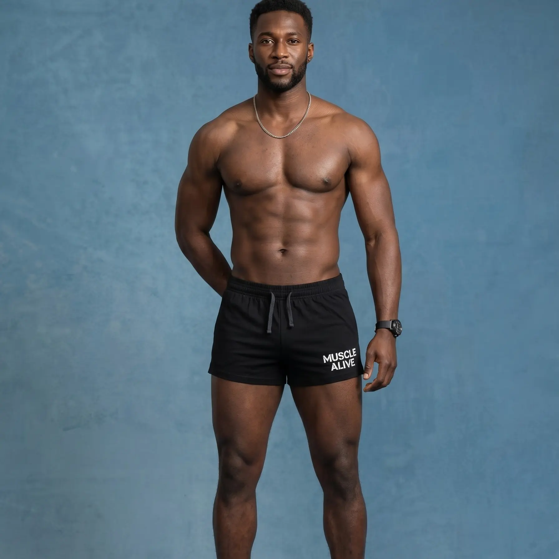 Men's Cotton-Spandex Athletic Shorts - 3" Inseam, Adjustable Drawstring Elastic Waistband, Pocketless Power Workout Spandex Shorts for Gym, Fitness, Elastic Waist Short