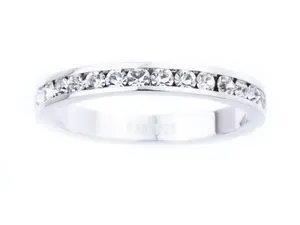 Sterling Silver Channel-set with Austrian Crystal Ring
