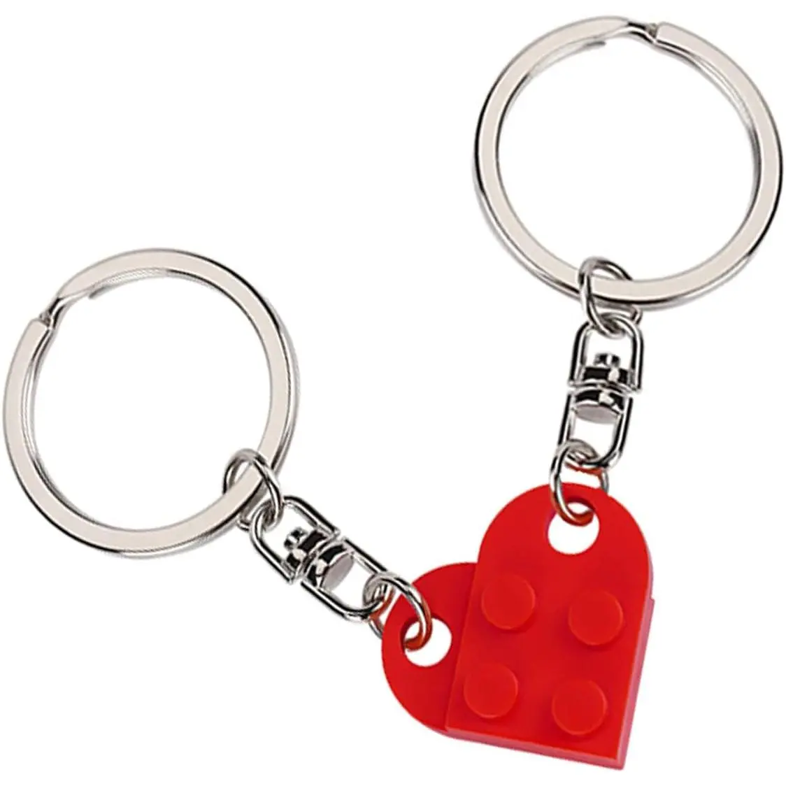Brick Heart  for Couple Boyfriend Girlfriend  , Cute Brick Matching Keychains Set for Husband Wife