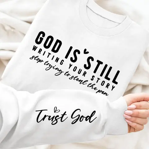 Women's Letter Print Crew Neck Sweatshirt, Casual Long Sleeve Pullover, Women's Fall & Winter Clothes for Daily Wear Round Neck