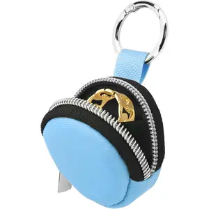 Portable Ring Organizer Case with Keychain, Traveling Ring Holder Storage Bag, Anti-Lost Keychain Container for Rings, Jewelry (1, Light Blue)