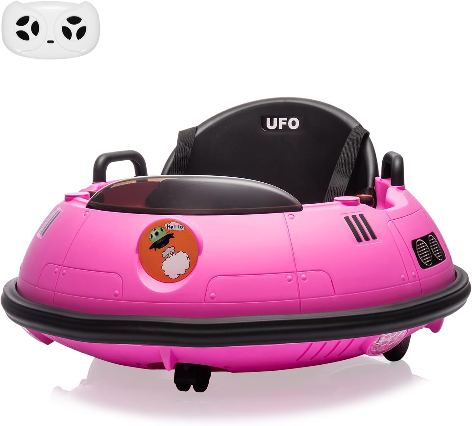 12V Baby Bumper Car with Parent Remote Control - Electric Ride on Car for Toddlers with Joystick, 360° Rotation, Flashing Lights & Music, 2 Speed Mode