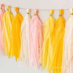 Yellow & Pink Tassel Pack – Lemon, Bee & Pink Lemonade Party Decoration