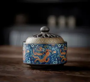 Ceramic Incense Burner Dragon pattern, 1 count ceramic incense holder,creative home decoration,home fragrance accessories (without incense)