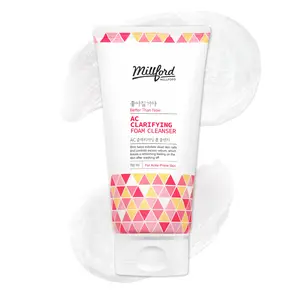 Millford AC Clarifying Foam Cleanser 150ml/5.1 fl.Oz, Daily Facial Cleanser for Oily Skin, Unscented, Salicylic Cleanser, BHA, Korean Skincare