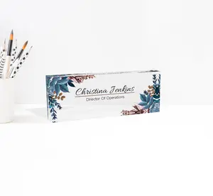 Personalized Name Plate for Desk | Custom Name Clear Acrylic Glass | Classroom Gift For Teacher | Personalized Gift