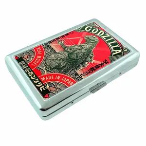 Silver Cigarette Case Vintage Monster Metal Wallet RFID Protection