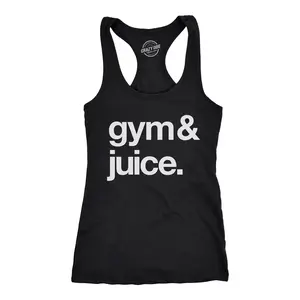 Womens Tank Gym and Juice Tanktop Funny Sarcastic Fitness Workout Alcohol Rap Lyric Shirt Funny Racerback Tank Cute Slimming Tank tops comfortable soft top Fitness Tank Top for Women Funny Drinking Sleeveless Black