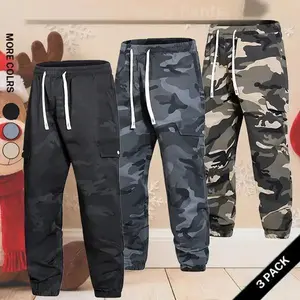 Men's camouflage print pocket drawstring waterproof tactical work pants, fitted sports pockets, durable pants for autumn and winter, men's wear resistant outdoor training pants, autumn men's outdoor clothing, commuting training sports