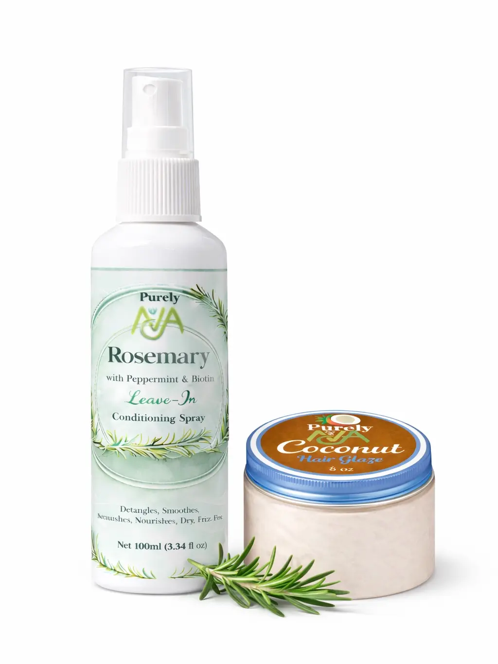 Beauty and the Beast Rosemary Leave in Conditioner Spray Mist and Coconut Glaze