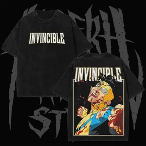 Comic Hero Invincible Graphic T-Shirt Collection – Vintage Mark Grayson Washed Animted Style Tee, 100% Cotton Streetwear Soft Breathable Oversized Shirt for Men Women, Gift for Him, Gift for Fan