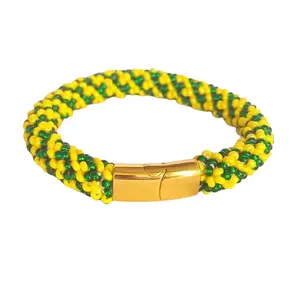 Ilde de Orula with Magnetic Stainless Steel Closure Beaded Crochet Bracelet for All Ages by Ilenes's Elekes