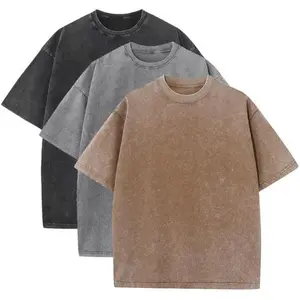 3 Pack Men Oversized T Shirts Vintage Tee Loose Fit Short Sleeve Casual Streetwear Baggy Washed Unisex Tops