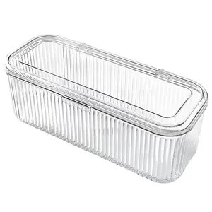 Acrylic Makeup Storage Box, Brush Sponge and Powder Puff Organizer, No Installation Required, Display Storage Solution