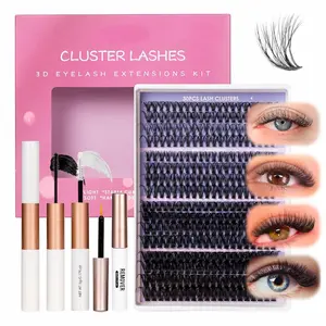 Lash Clusters 320PCS 12-20MM 30D+40D+80D+100D Lash Extension Kit Lashes Clusters Eyelashes Cluster Eyelash Extensions Thick Individual Lashes Kit with Lash bond & seal & remover & tweezer-4 – Memorial Day Special Edition