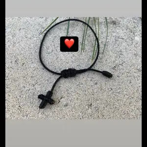 Unisex Black String Bracelet with Cross - Durable Nylon, Adjustable Fit, Minimalist Design, Casual Accessory for Daily Use