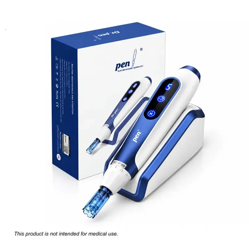 The drpen A11 beauty and skincare equipment set, includes an A11 beauty device/a base/a set of chargers/Two replacement parts
