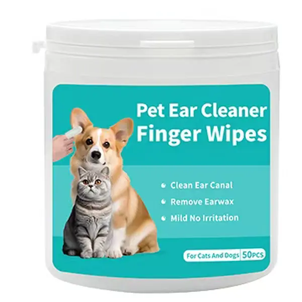 Rosemary & Witch Hazel Extract Pet Ear Cleaning Wipes - 3.54in*3.15in, 50PCS Multi-Pack Box ($0.16/Count), Natural Calming, Skin Protection, Safe & Gentle, Travel Use, Convenient Compact Fit, Outdoor-Friendly, Promotes Healthy Ears for Dogs & Cats