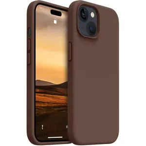 AOTESIER iPhone 15 Case 6.1 inch Chocolate Food-Grade Silicone Full Body Anti-Drop Protection with Soft Microfiber Lining for Enhanced Safety and Durability