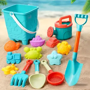 14 Piece Kids Beach Toy Set, Shovel Bucket Digging Tools, Animal Sand Molds, Water Play, Water Playset, Perfect Summer Gift, Birthday/festival Present