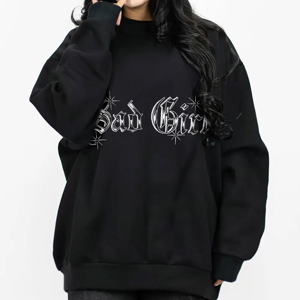 Sad girl Chicano Clothing, Chicana Art, Cholo Chola outfit Cotton Fabric Menswear Casual, Streetwear hoodie, Full size, full color art blue
