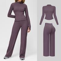 Jacket & Bell-Bottom Pants - Purple