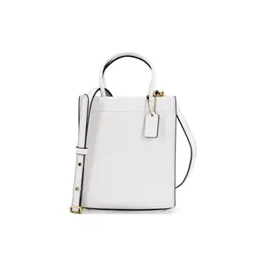 Coach Cashin 14 Leather Tote Bag for Women – Structured, Stitched, Tan