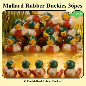 Mallard Rubber Duckies 36pcs - Bath Toys & Car Decor Ducks for Desktop & Bathtub Play - Fun & Playful Duckies