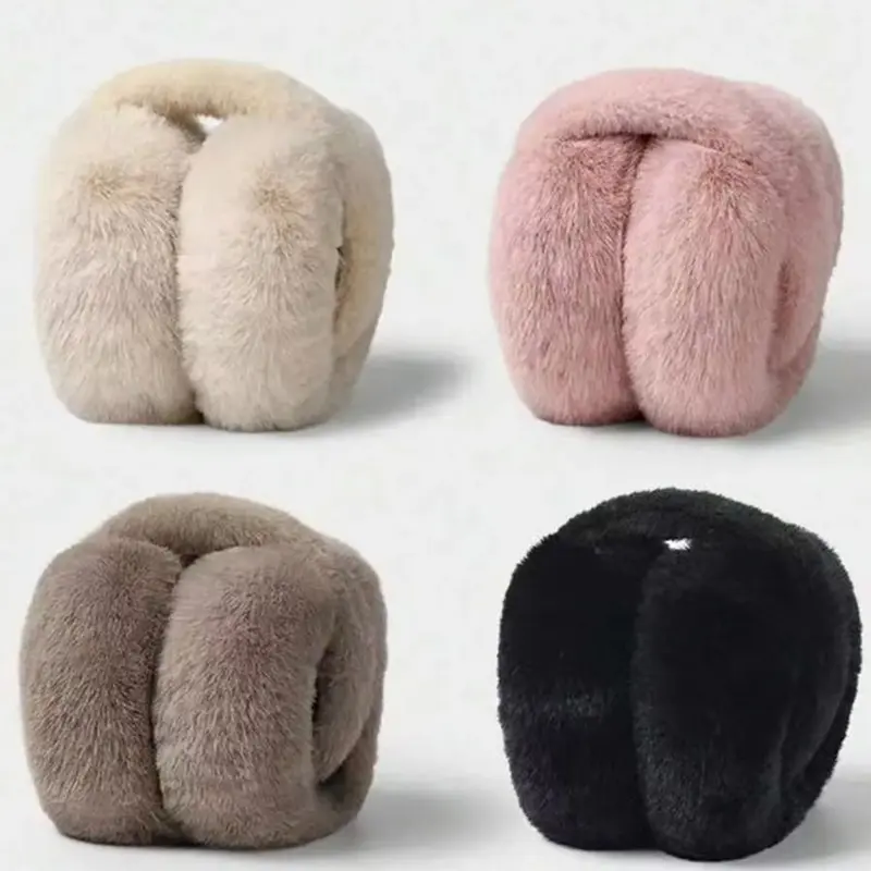 Winter Foldable Ear Warmer, Ear Protectors, Ear Covers, Thick Soft Fleece Material, Random Color, Suitable for Commuting, Cycling, Skiing, Outdoor Activities