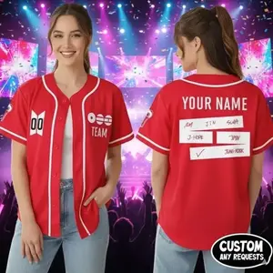 Custom Tour Kpop comeback Baseball Jersey, Custom Baseball Jersey For Teen Girl Women Baseball Kpop Fan, World Tour 2026 2027 Jersey