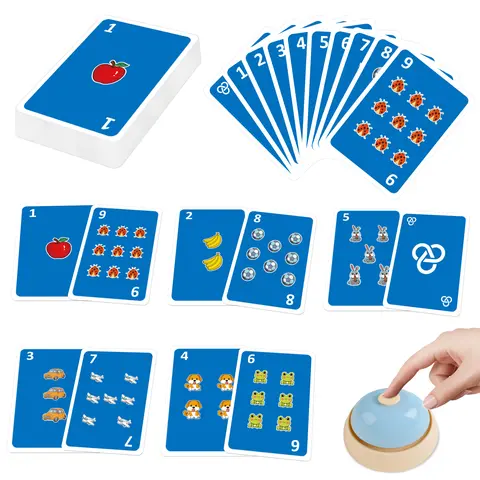 Fast Math Card Game for Kids – Race to 10 Addition Game with Buzzer, Fun Learning Toy for Family & Classroom Make Learning Addition & Subtraction Fun Number Sense Table Math Games Math Game Set