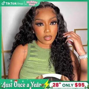 Brazilian Human Hair Glueless Wig Deep Curly 28 30 Inch 5x5 6x4 HD Transparent Lace Frontal Glueless Wigs Ready To Wear Pre-Cut 4X6 Lace Closure Wig For Women Bling Hair 180% Dealsforyoudays