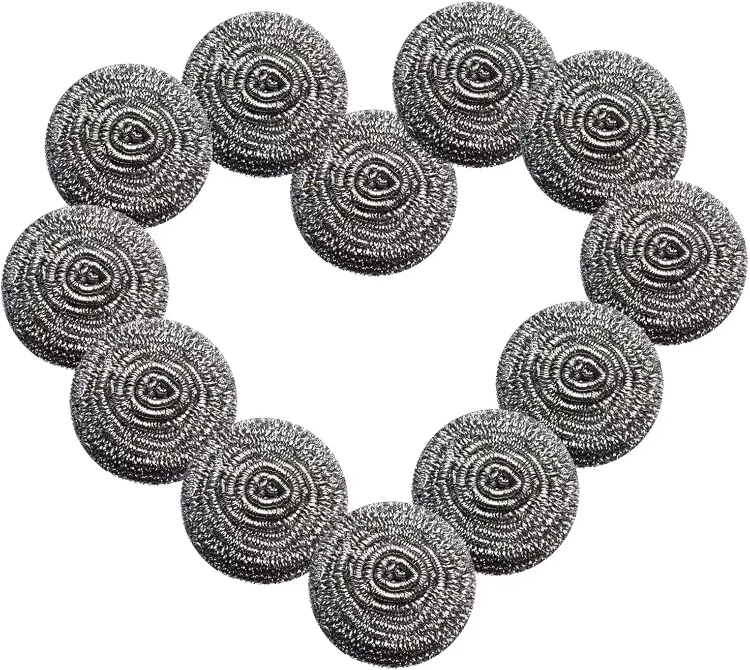 Stainless Steel Wool Scrubber Pads 20Pcs, Heavy Duty Metal Cleaning Scrubbers for Dishes, Pots, Pans, Grills & Kitchen Sinks