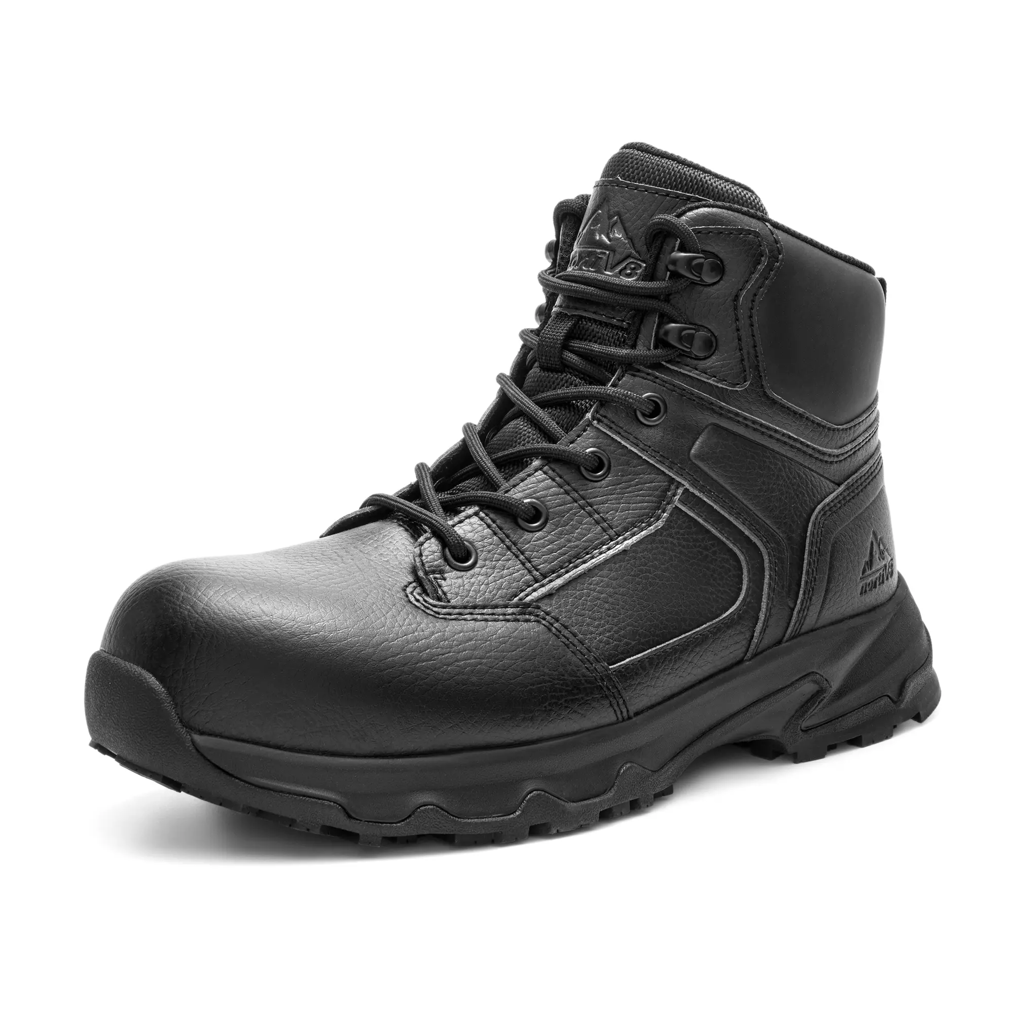NORTIV 8 Men's Steel Toe Work Boots, Waterproof Lace-Up Safety Footwear with Microfiber & Vegan Leather Upper for Construction, Safety Steel Toe Work & Safety Footwear
