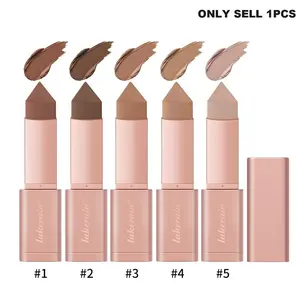5 Color Cream Contour Stick, Copper Tone, 3D Sculpting Facial Fullness, Lightweight Natural Waterproof Sweatproof Makeup Enhancer