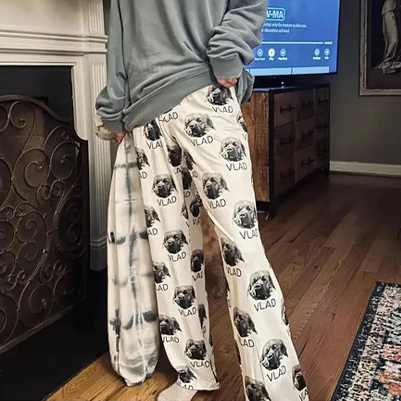 Personalized Pet Face Pajama Pants, Custom Dog Cat Photo PJs, Pet Portrait Sleepwear, Funny Lounge Pants, Unique Gift for Dog & Cat Lovers