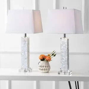 JONATHAN Y Noelle Seashell LED Table Lamp , for bedroom, living room, foyer, hallways, dining room, dorms