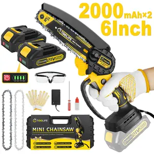 TOOLIFE 6 Inch Mini Electric Chainsaw, New for 2026, Cordless Battery Powered, Hand Held Saw for Wood/Trees Trimming, Sawzall for Household and Garden
