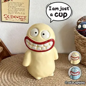 Cute Ugly Big Mouth Mud Monster Mug, Creative Funny Expression Ceramic Cup, Laughing Doll Gift, Decorative Item
