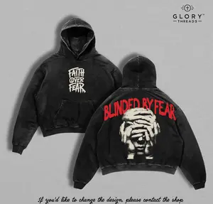 Faith Over Fear - Blinded By Fear Hoodie Washed Jesus T-Shirt Washed Jesus Apparel Christian Tees Church Outfit Gym Pump Cover Back To School Outfits Gift for Christians