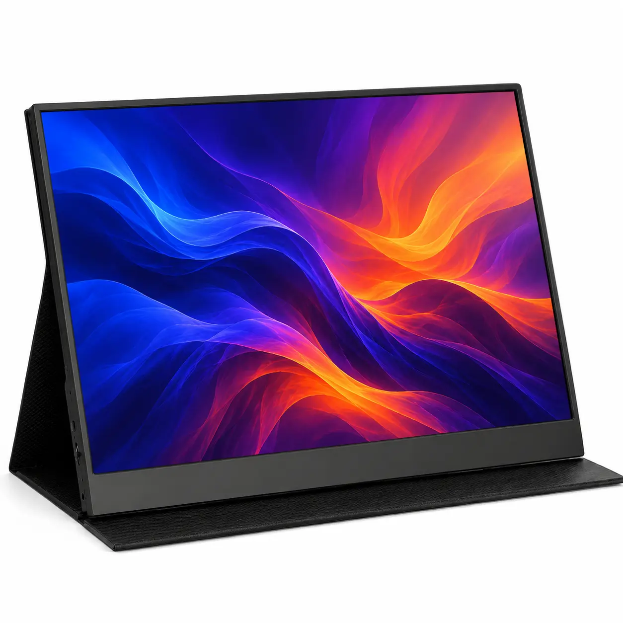 Portable Gaming Monitor,15.6" FHD 1080P IPS 60Hz Display for Laptop, PC & Game Console, Dual USB-C & Mini HDMI, Folio Stand